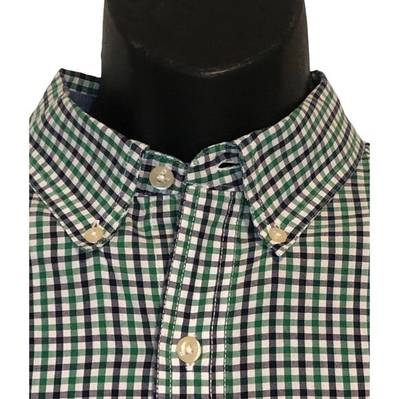 Chaps Men’s Size Large Blue/Green Plaid Long Sleeve Button Down Long Sleeve Shir - Picture 3 of 7